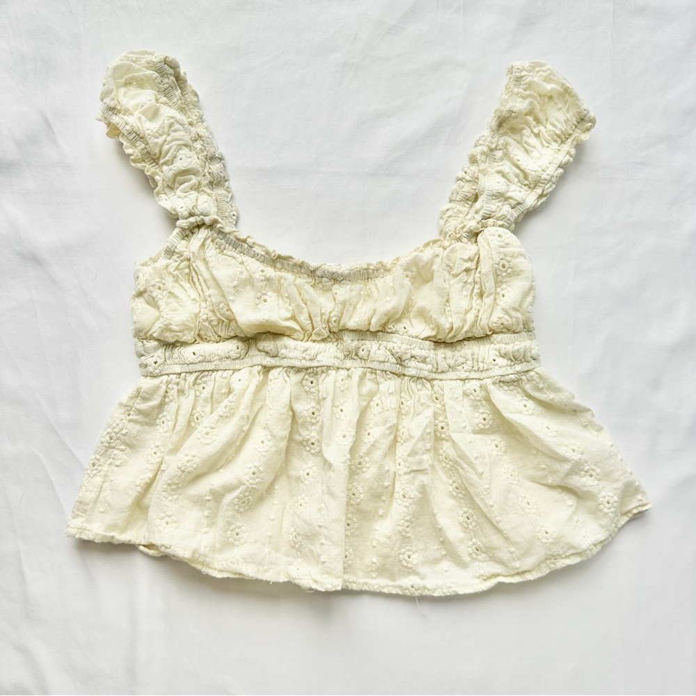 Princess Polly Summerfield Eyelet Tank Top Cottagecore Bohemian Preppy 🍋 Size 8